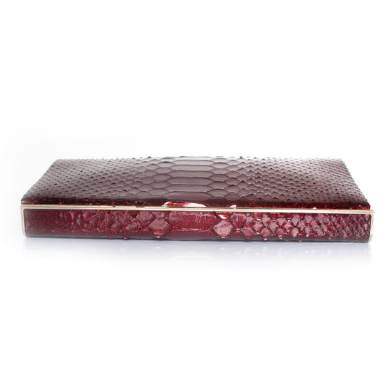 Jimmy Choo Clutch aus Pythonleder in Metallic-Rot - Image 6