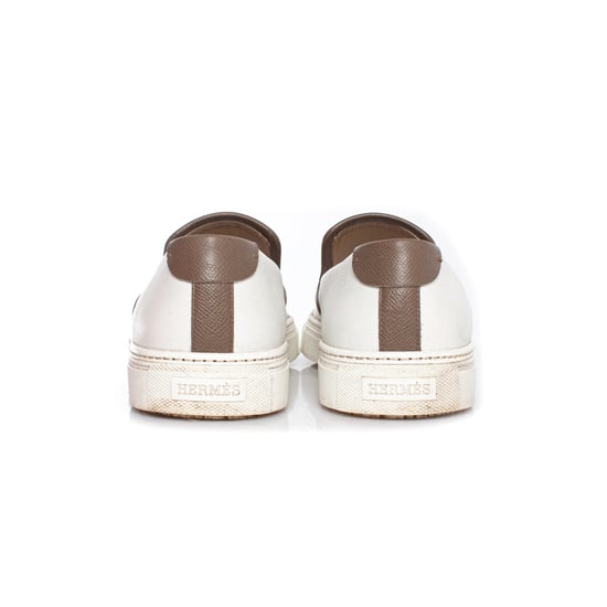 Hermes Slip-on-Sneaker aus weißem Leder - Image 3