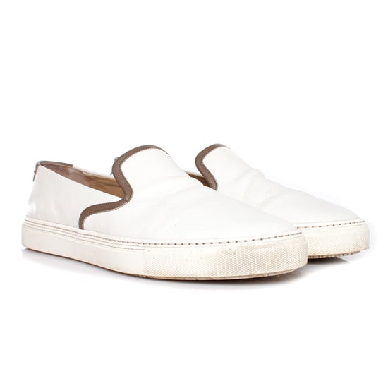 Hermes Slip-on-Sneaker aus weißem Leder - Image 4