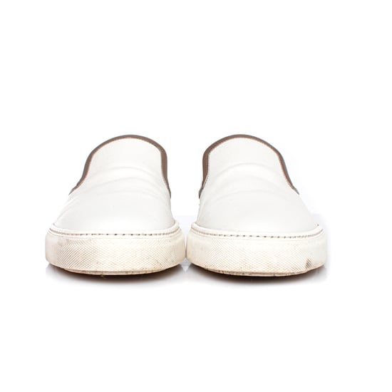 Hermes Slip-on-Sneaker aus weißem Leder - Image 5