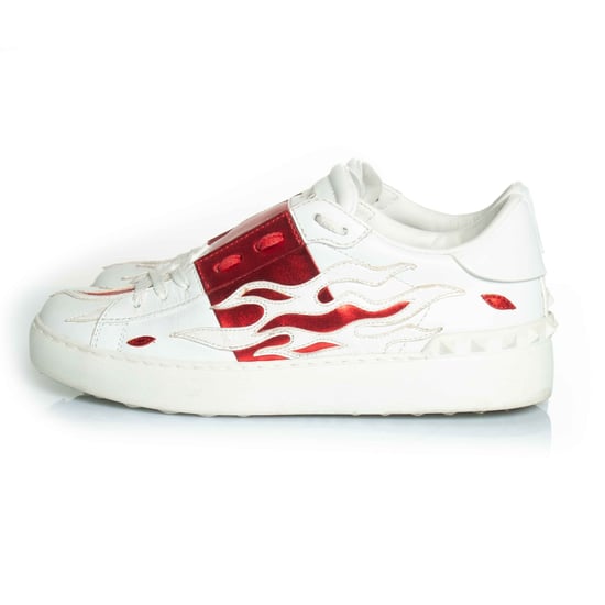 Valentino Garavani Kalbsleder Flame Rockstud Open Sneakers - Image 2