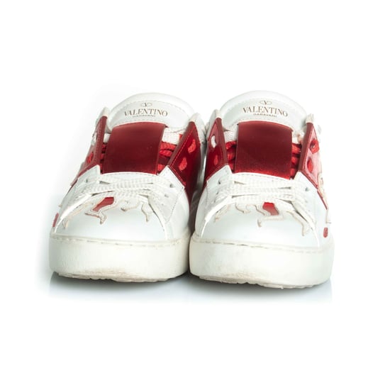 Valentino Garavani Kalbsleder Flame Rockstud Open Sneakers - Image 3