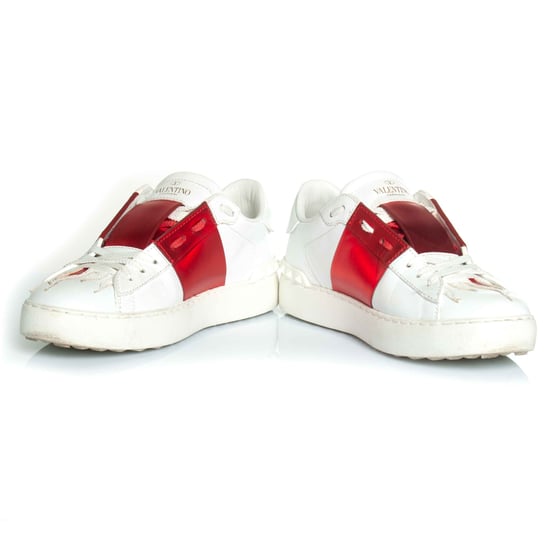 Valentino Garavani Kalbsleder Flame Rockstud Open Sneakers - Image 5