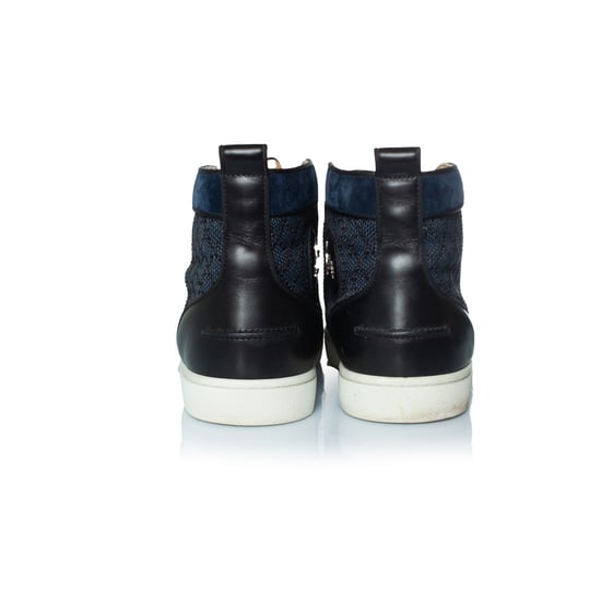 Christian Louboutin blaue gewebte High-Top-Sneaker - Image 3