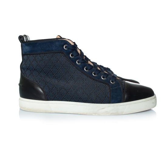 Christian Louboutin blaue gewebte High-Top-Sneaker - Image 4