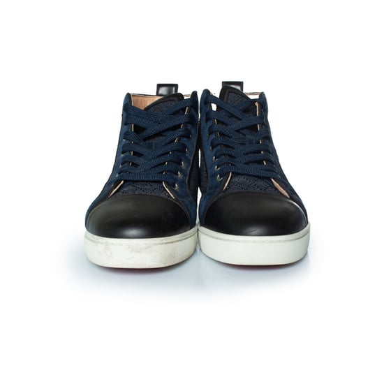 Christian Louboutin blaue gewebte High-Top-Sneaker - Image 5