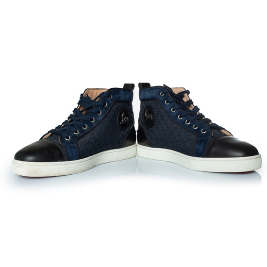 Christian Louboutin blaue gewebte High-Top-Sneaker - Image 6