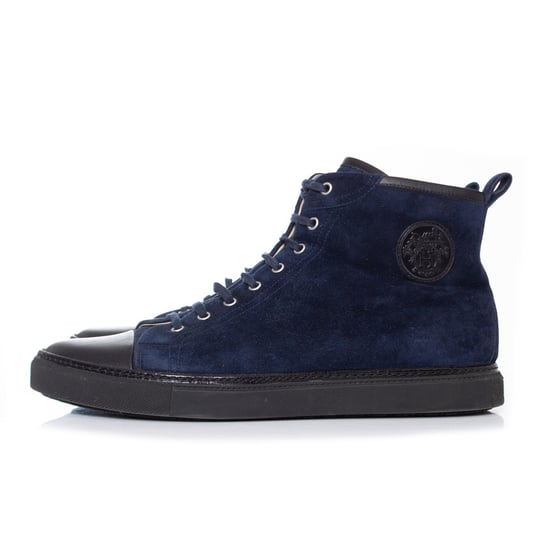 Hermes blaue Wildleder-Sneaker mit hohem Schaft - Image 2