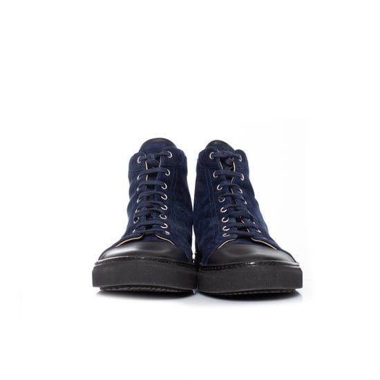 Hermes blaue Wildleder-Sneaker mit hohem Schaft - Image 3