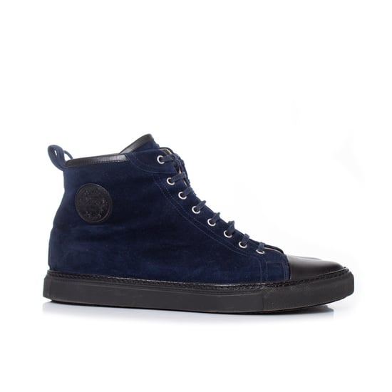 Hermes blaue Wildleder-Sneaker mit hohem Schaft - Image 5