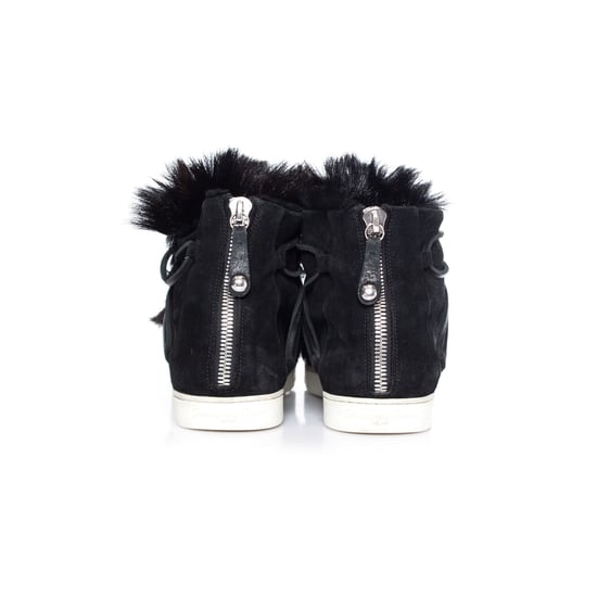 Gianvito Rossi Inuit-Sneaker aus Wildleder mit Pelzbesatz - Image 3