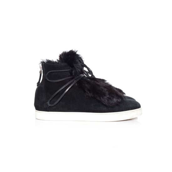 Gianvito Rossi Inuit-Sneaker aus Wildleder mit Pelzbesatz - Image 4