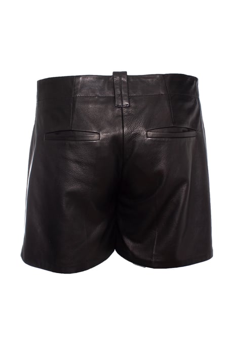Barbara Bui schwarze Leder Shorts - Image 2