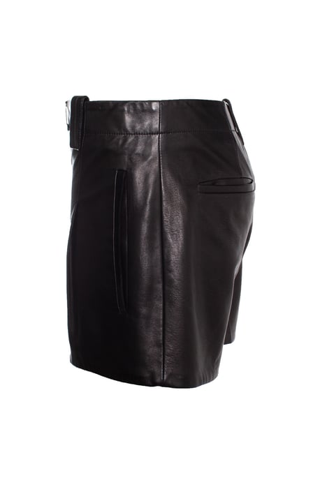 Barbara Bui schwarze Leder Shorts - Image 3