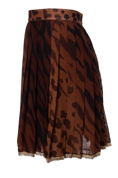 Gianni Versace Couture Leopardenmuster Faltenrock - Image 3