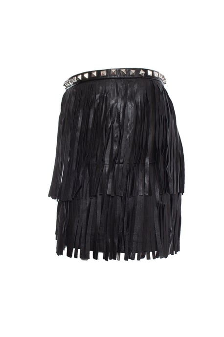 Philipp Plein Lederfransen Minirock - Image 3