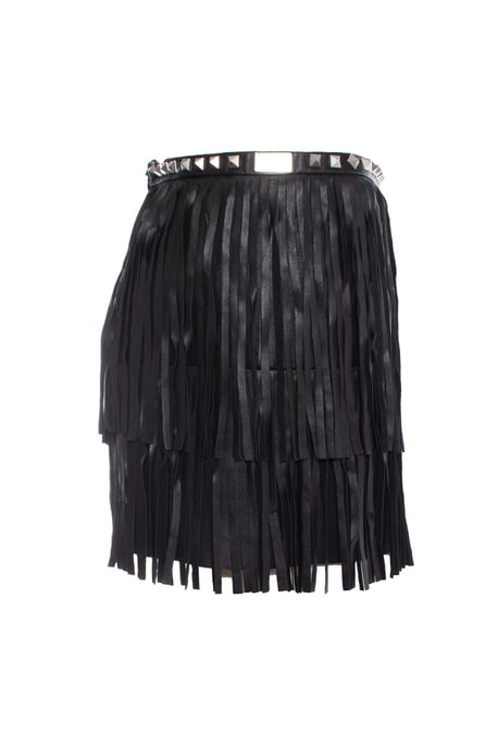 Philipp Plein Lederfransen Minirock - Image 4