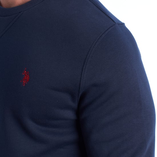 Herren-Fleece-Sweatshirt mit Rundhalsausschnitt US42187035 - Image 2