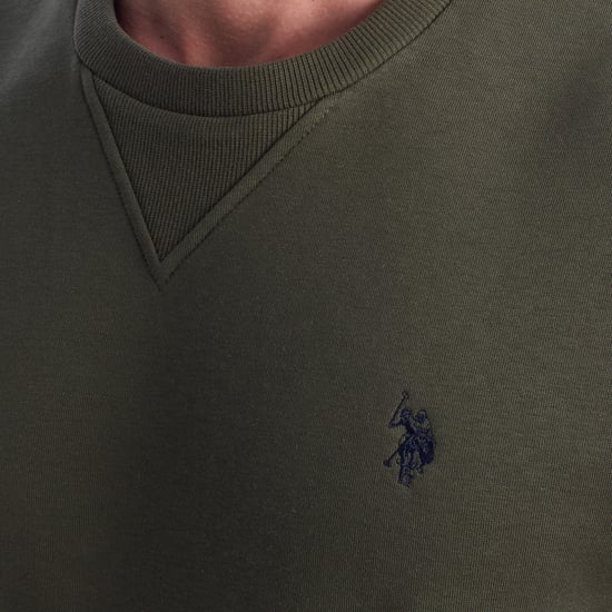 Herren-Fleece-Sweatshirt mit Rundhalsausschnitt US42187035 - Image 2