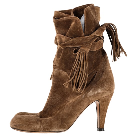 Chloé Stiefeletten mit Quastenbesatz und Schnürung aus braunem Wildleder - Image 2