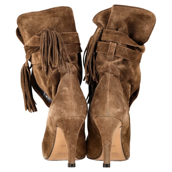 Chloé Stiefeletten mit Quastenbesatz und Schnürung aus braunem Wildleder - Image 3