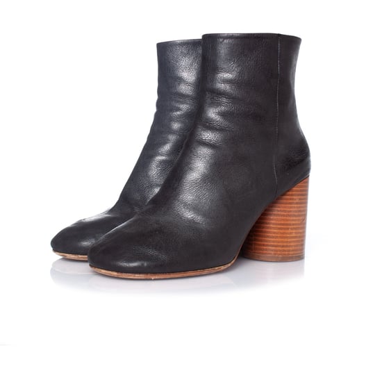 Schwarze Stiefeletten aus Leder von Maison Margiela mit runder Zehenpartie - Image 1