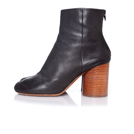 Schwarze Stiefeletten aus Leder von Maison Margiela mit runder Zehenpartie - Image 2