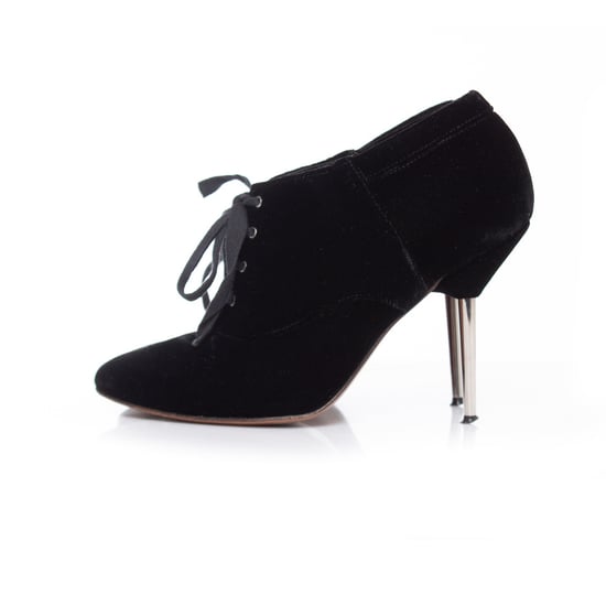 Lanvin Samt-Ankle-Boots mit Metallabsatz. - Image 2