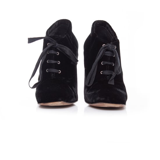Lanvin Samt-Ankle-Boots mit Metallabsatz. - Image 4