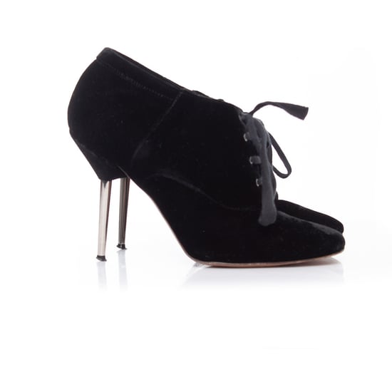 Lanvin Samt-Ankle-Boots mit Metallabsatz. - Image 5