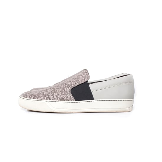 Graue Lanvin Leder-Sneaker zum Hineinschlüpfen. - Image 2