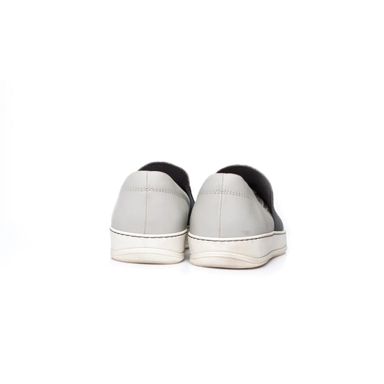 Graue Lanvin Leder-Sneaker zum Hineinschlüpfen. - Image 3