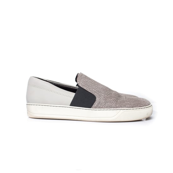 Graue Lanvin Leder-Sneaker zum Hineinschlüpfen. - Image 4