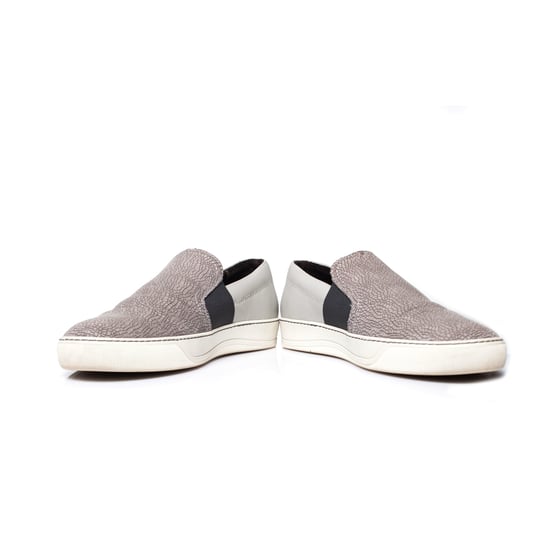 Graue Lanvin Leder-Sneaker zum Hineinschlüpfen. - Image 6