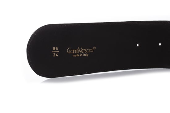 Gianni Versace brauner Gürtel aus Leder mit Krokodilprägung - Image 5