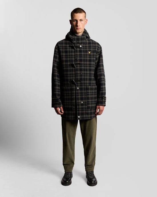 Lyle & Scott Modularer Tartan-Dufflecoat - Schwarz - Image 2
