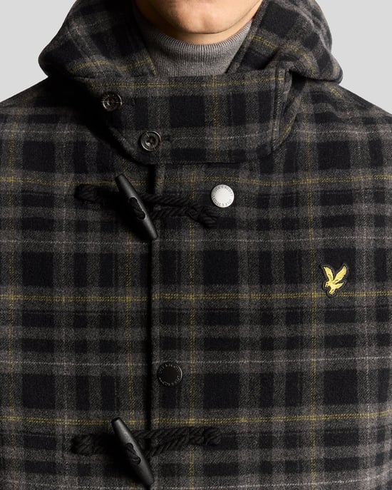 Lyle & Scott Modularer Tartan-Dufflecoat - Schwarz - Image 3
