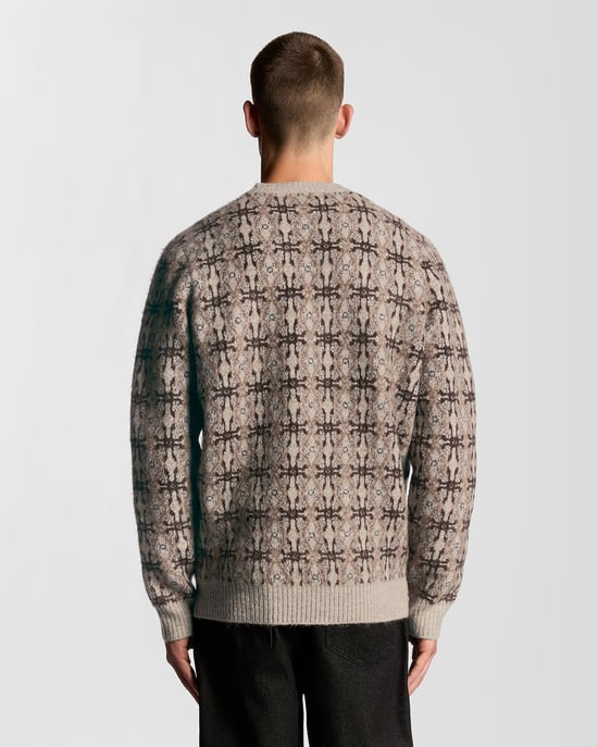 Lyle & Scott Strickpullover mit gebürsteter Intarsienstruktur – Grau - Image 4