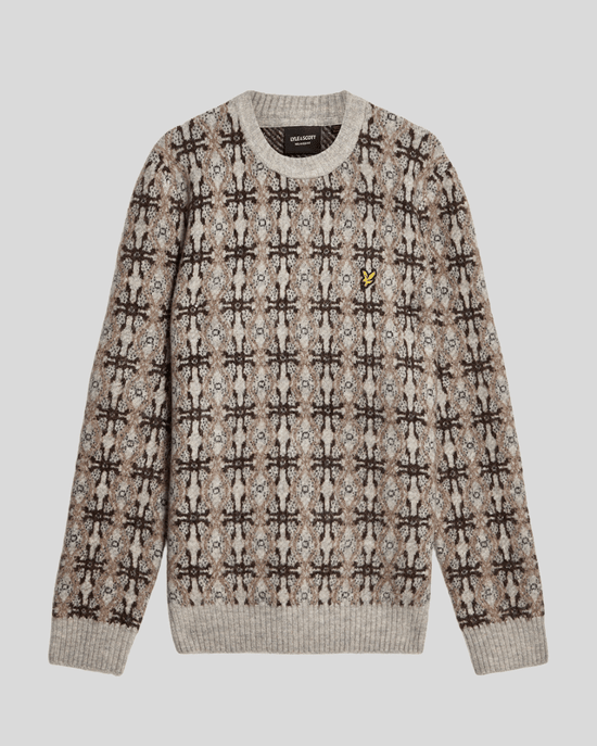 Lyle & Scott Strickpullover mit gebürsteter Intarsienstruktur – Grau - Image 5