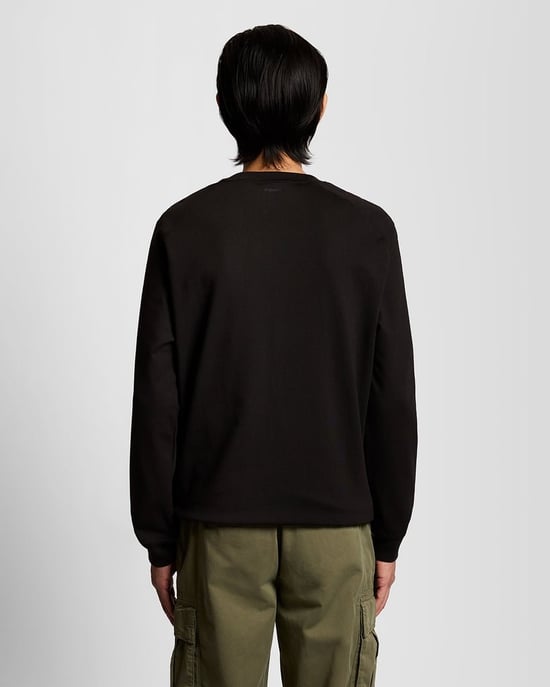 Lyle & Scott Sweatshirt mit halben Raglanärmeln und Einsätzen - Schwarz - Image 2