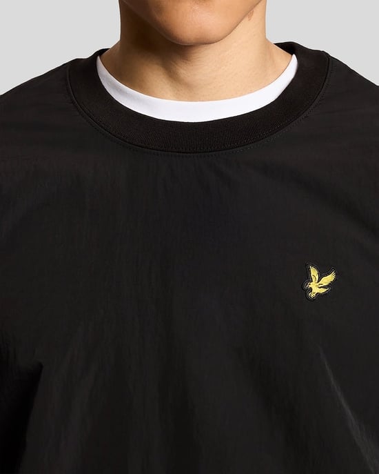 Lyle & Scott Sweatshirt mit halben Raglanärmeln und Einsätzen - Schwarz - Image 4