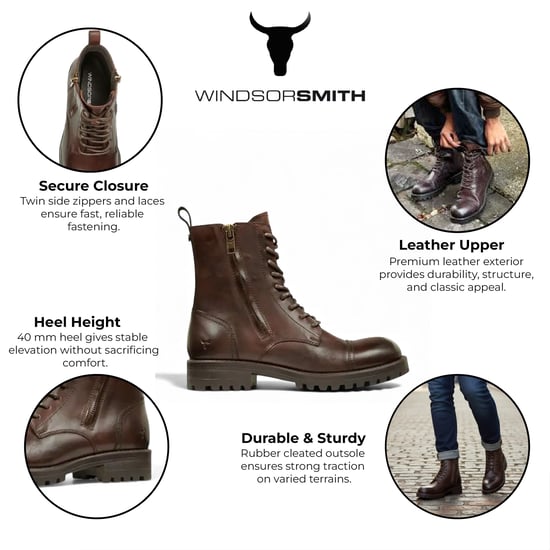 Windsorsmith Herren-Militärstiefel aus kastanienbraunem Leder - Willem - Image 2