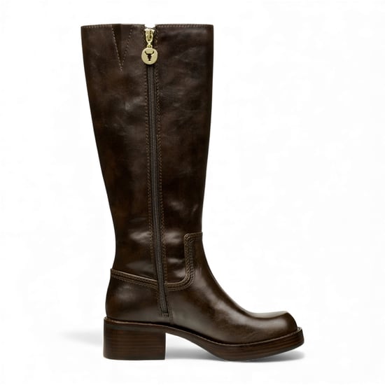 Windsorsmith Damen-Reitstiefel aus espressobraunem Kunstleder, kniehoch - Technik - Image 5