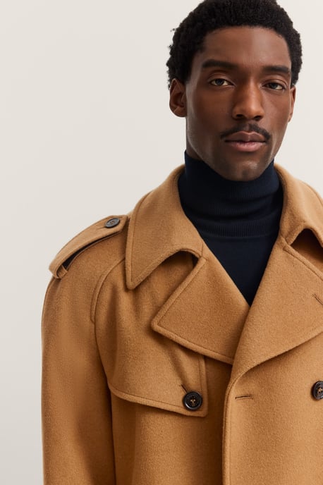 Bugatti Herren Trenchcoat zweireihig mit Gürtel, Woll-Kaschmir-Mix - Image 5