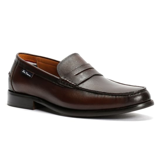 Ben Sherman Hester Leder Herren Braune Slipper - Image 2