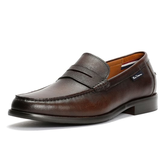 Ben Sherman Hester Leder Herren Braune Slipper - Image 3
