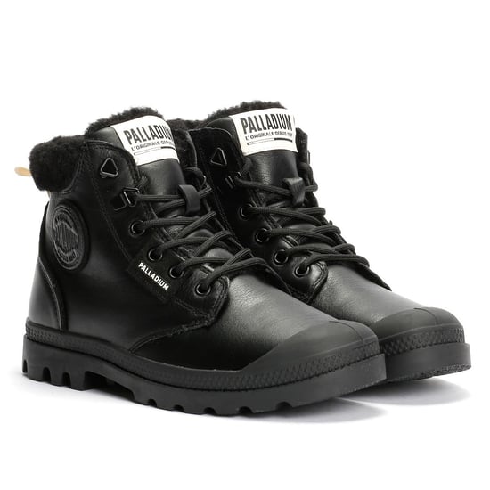 Palladium Pampa HI Snow Warm Leder Damen Schwarze Stiefel - Image 1