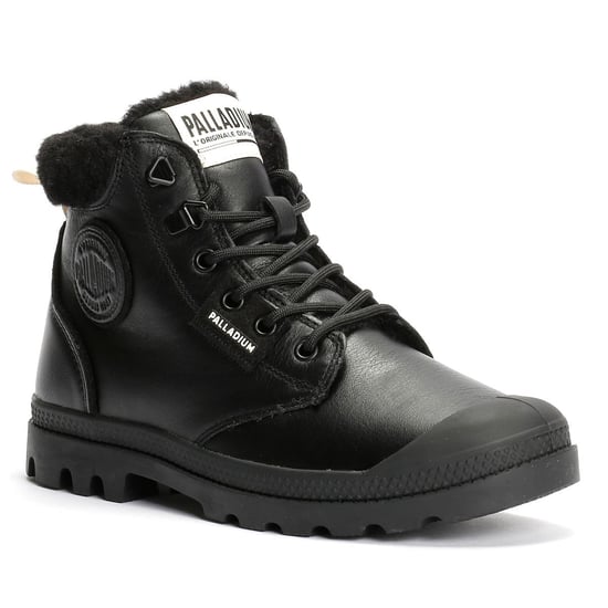 Palladium Pampa HI Snow Warm Leder Damen Schwarze Stiefel - Image 2