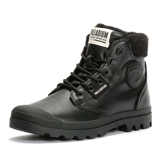 Palladium Pampa HI Snow Warm Leder Damen Schwarze Stiefel - Image 3