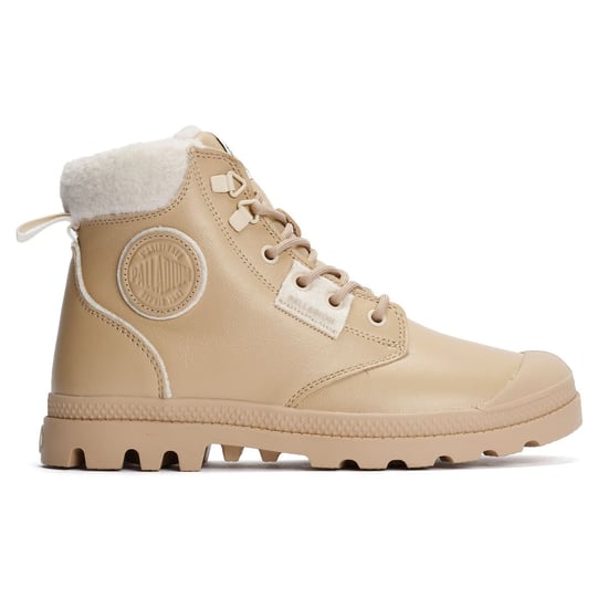 Palladium Pampa HI Snow Warm Leder Damen Beigefarbene Stiefel - Image 5